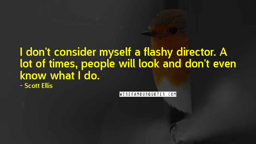 Scott Ellis Quotes: I don't consider myself a flashy director. A lot of times, people will look and don't even know what I do.
