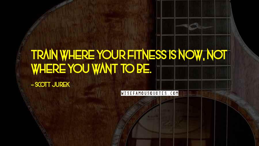 Scott Jurek Quotes: Train where your fitness is NOW, not where you want to be.