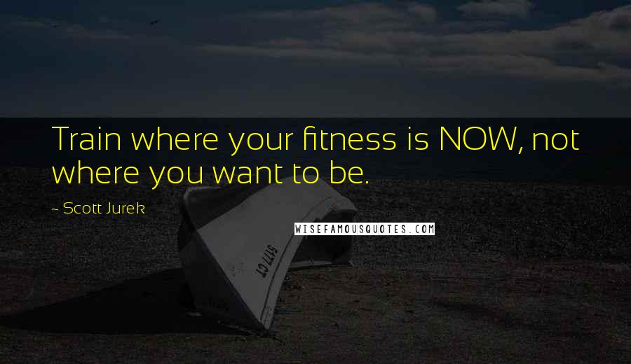 Scott Jurek Quotes: Train where your fitness is NOW, not where you want to be.