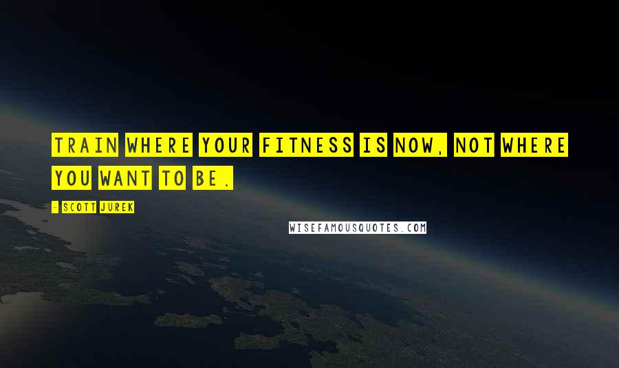 Scott Jurek Quotes: Train where your fitness is NOW, not where you want to be.