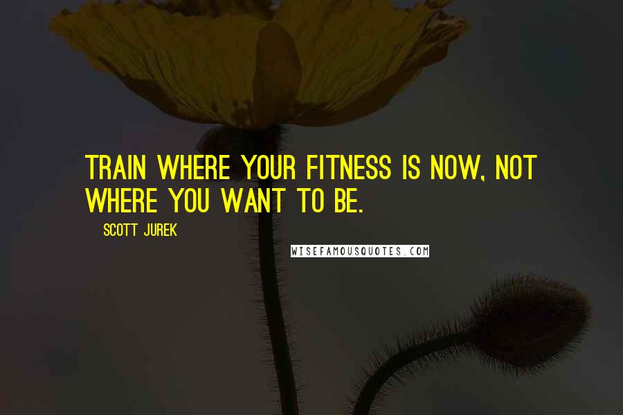 Scott Jurek Quotes: Train where your fitness is NOW, not where you want to be.