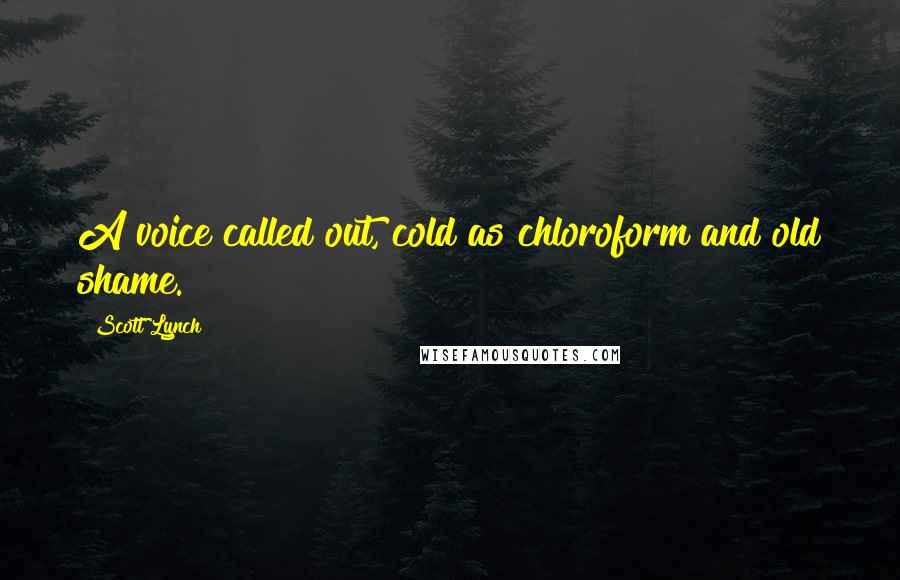 Scott Lynch Quotes: A voice called out, cold as chloroform and old shame.