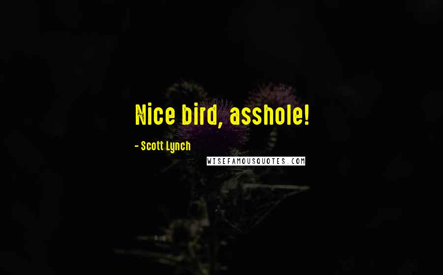 Scott Lynch Quotes: Nice bird, asshole!