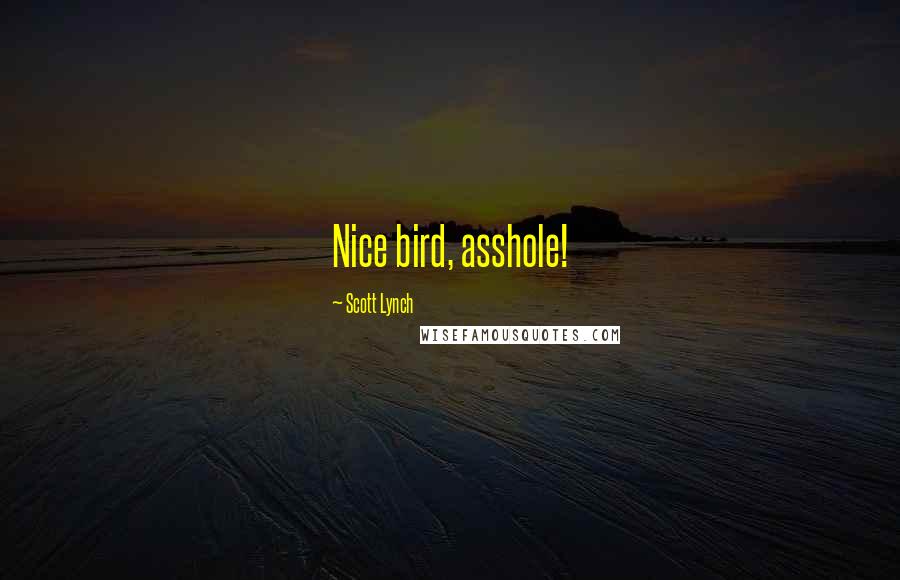 Scott Lynch Quotes: Nice bird, asshole!