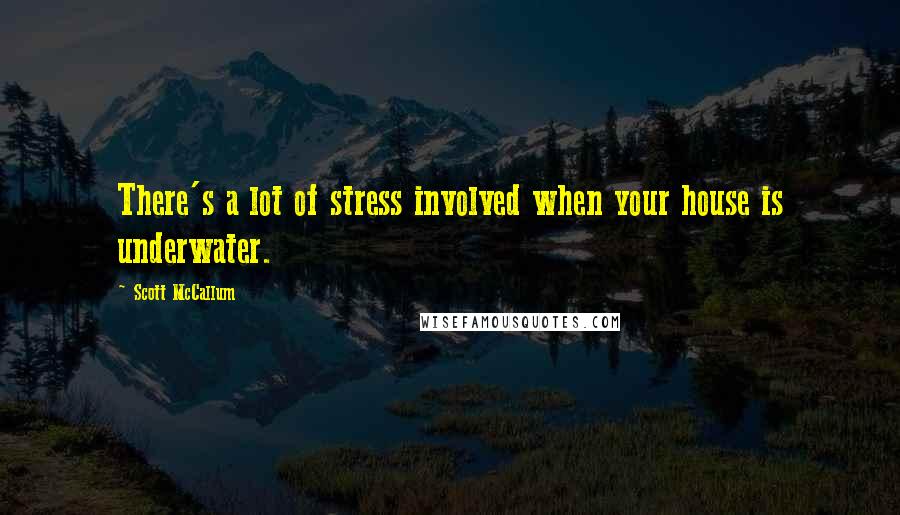 Scott McCallum Quotes: There's a lot of stress involved when your house is underwater.