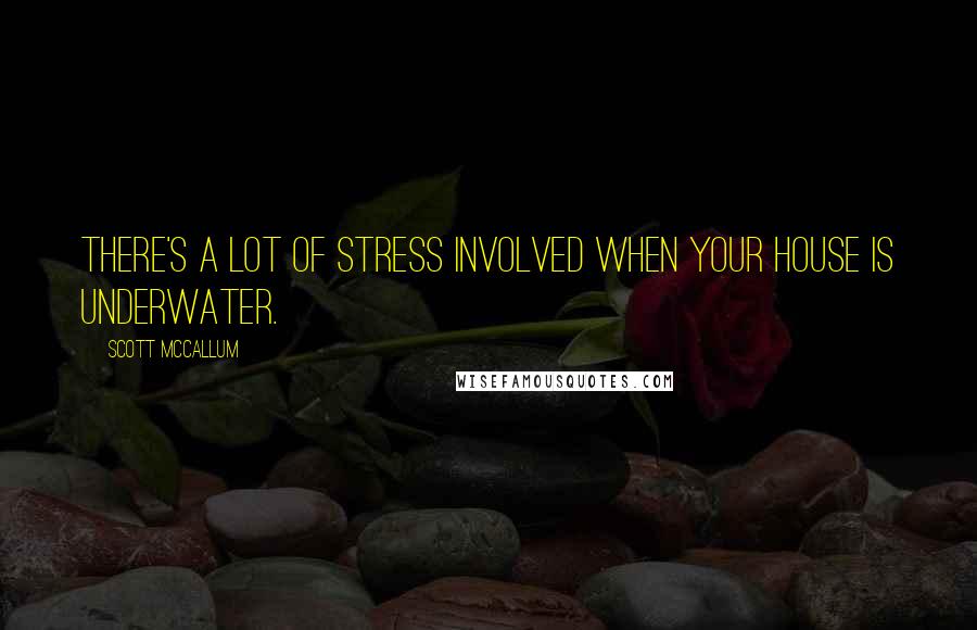 Scott McCallum Quotes: There's a lot of stress involved when your house is underwater.