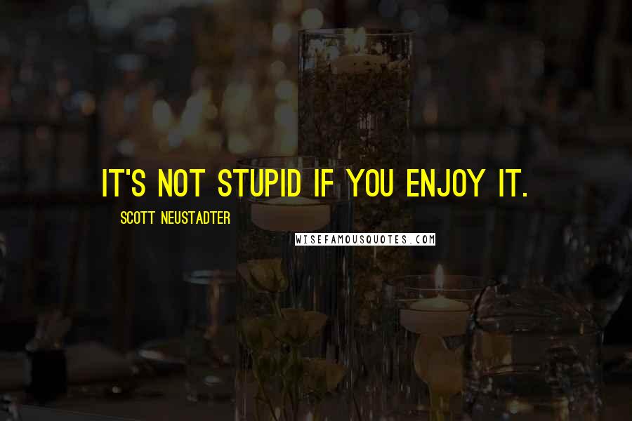 Scott Neustadter Quotes: It's not stupid if you enjoy it.