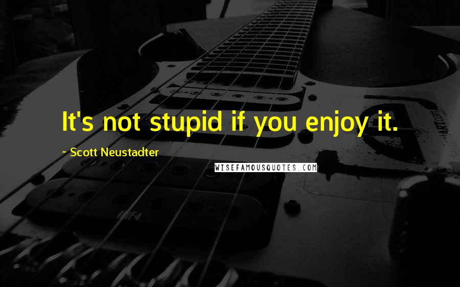 Scott Neustadter Quotes: It's not stupid if you enjoy it.