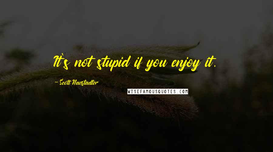 Scott Neustadter Quotes: It's not stupid if you enjoy it.