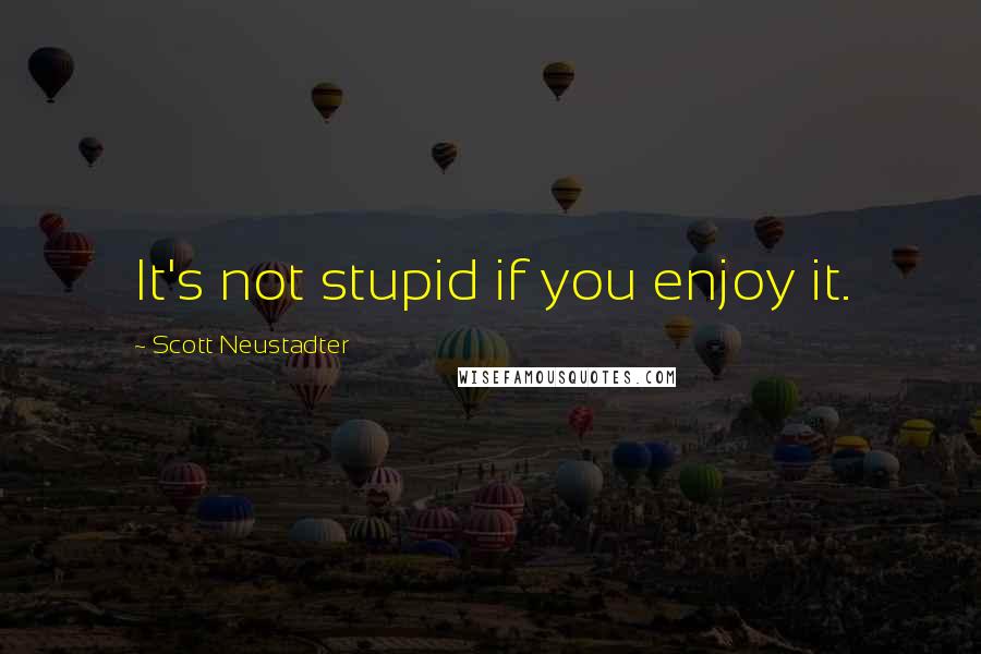 Scott Neustadter Quotes: It's not stupid if you enjoy it.