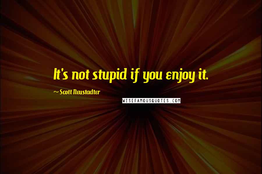 Scott Neustadter Quotes: It's not stupid if you enjoy it.