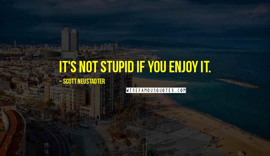 Scott Neustadter Quotes: It's not stupid if you enjoy it.