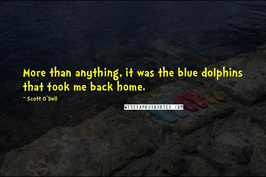 Scott O'Dell Quotes: More than anything, it was the blue dolphins that took me back home.