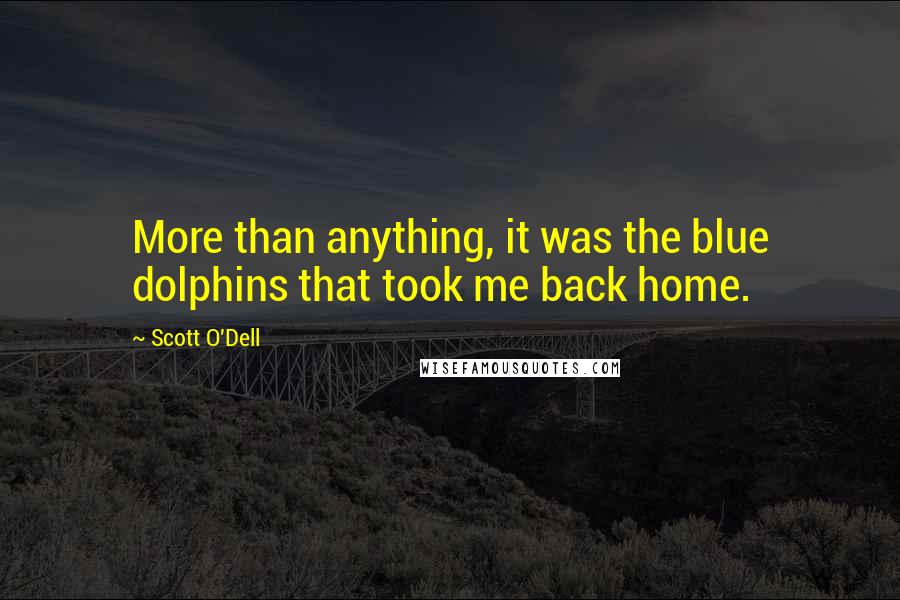 Scott O'Dell Quotes: More than anything, it was the blue dolphins that took me back home.