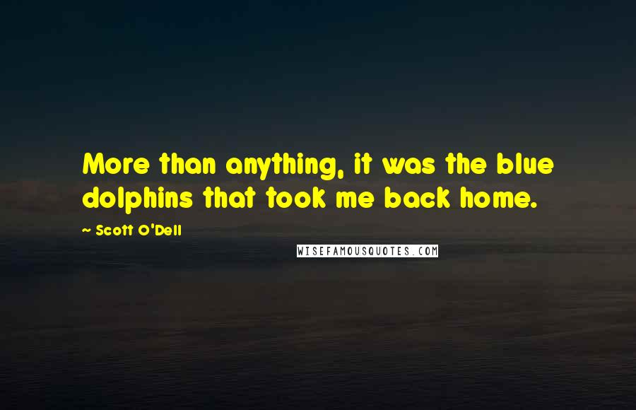 Scott O'Dell Quotes: More than anything, it was the blue dolphins that took me back home.