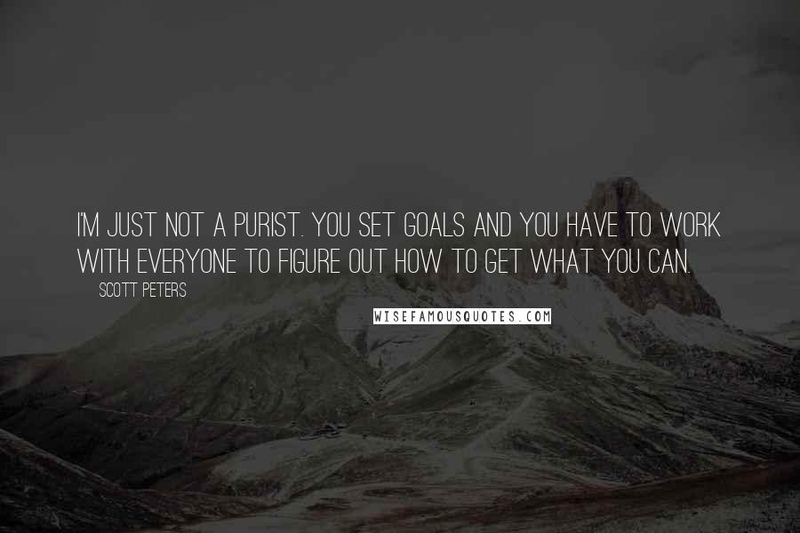 Scott Peters Quotes: I'm just not a purist. You set goals and you have to work with everyone to figure out how to get what you can.