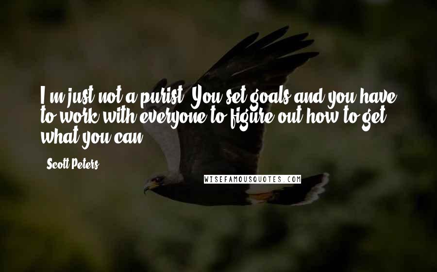 Scott Peters Quotes: I'm just not a purist. You set goals and you have to work with everyone to figure out how to get what you can.