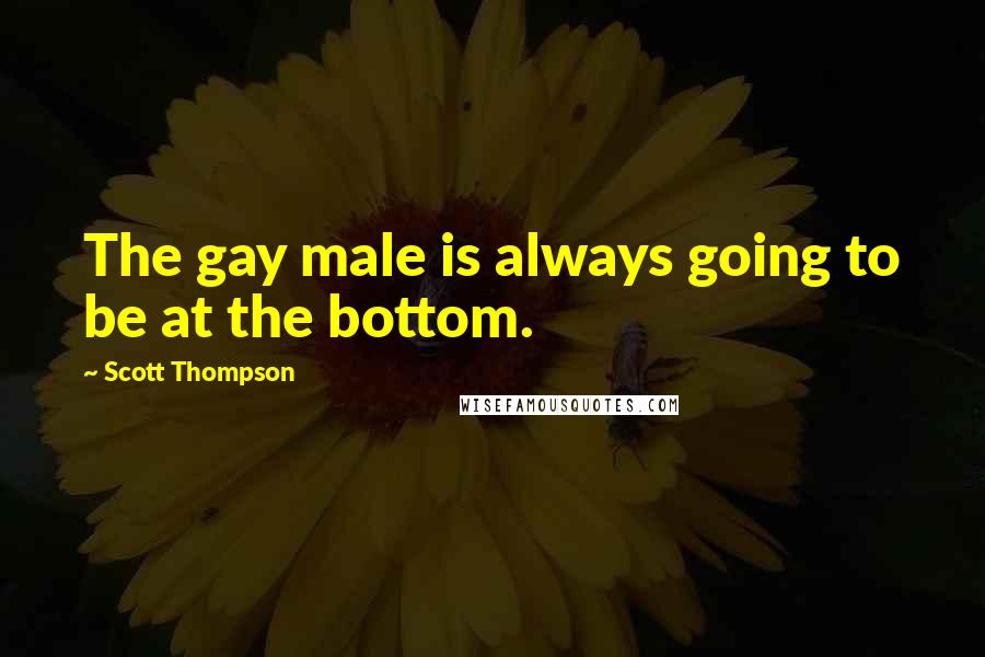 Scott Thompson Quotes: The gay male is always going to be at the bottom.