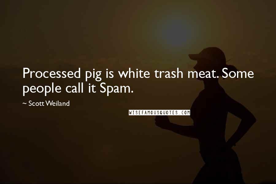 Scott Weiland Quotes: Processed pig is white trash meat. Some people call it Spam.