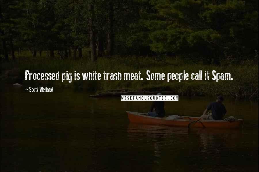 Scott Weiland Quotes: Processed pig is white trash meat. Some people call it Spam.