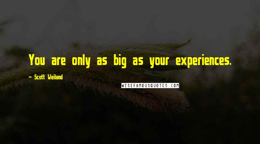 Scott Weiland Quotes: You are only as big as your experiences.