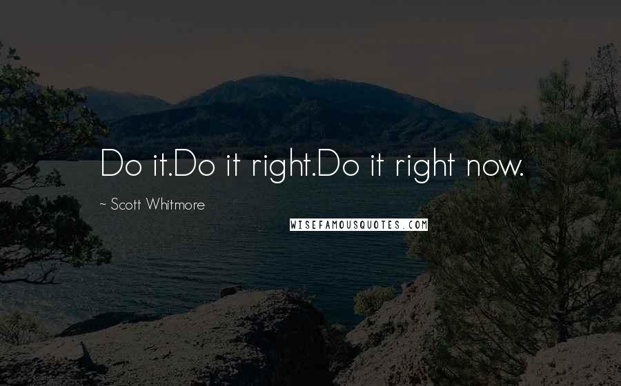Scott Whitmore Quotes: Do it.Do it right.Do it right now.