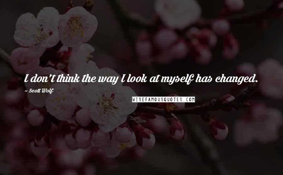 Scott Wolf Quotes: I don't think the way I look at myself has changed.