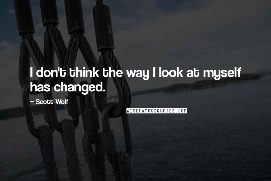 Scott Wolf Quotes: I don't think the way I look at myself has changed.