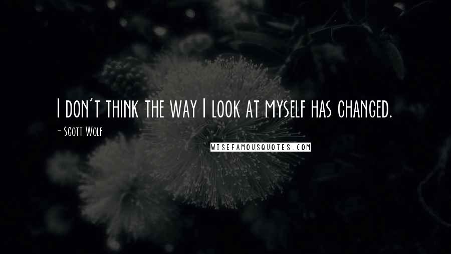 Scott Wolf Quotes: I don't think the way I look at myself has changed.