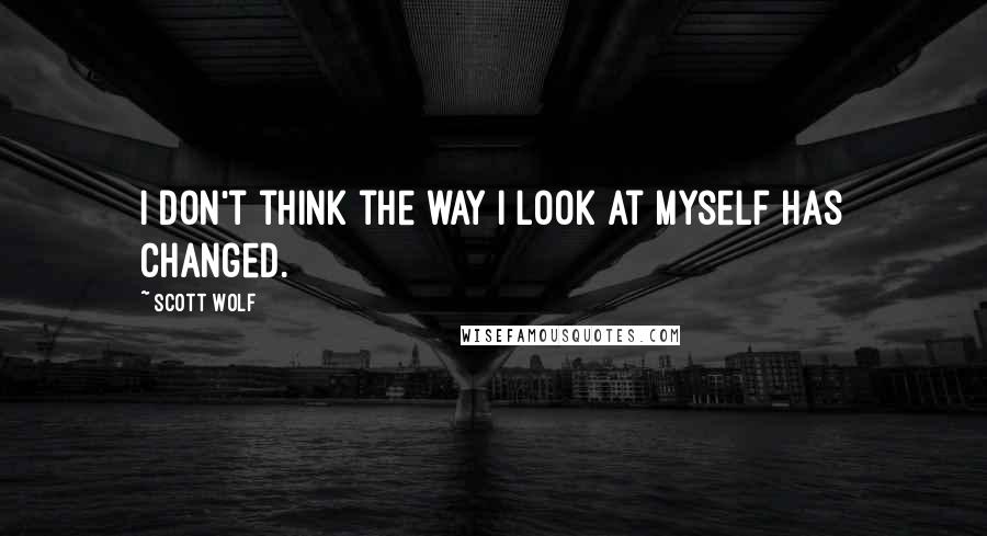 Scott Wolf Quotes: I don't think the way I look at myself has changed.