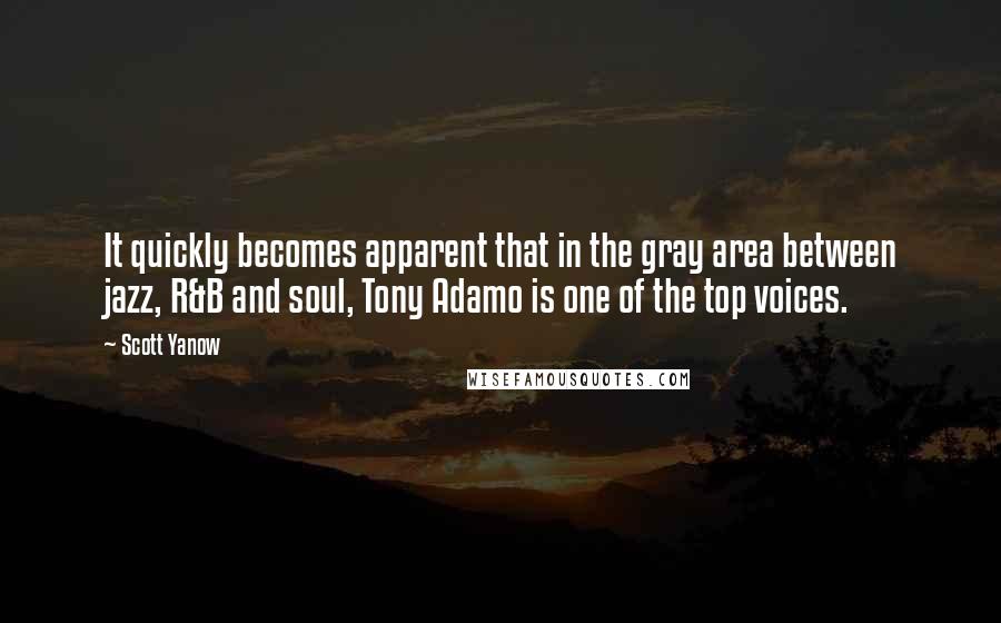 Scott Yanow Quotes: It quickly becomes apparent that in the gray area between jazz, R&B and soul, Tony Adamo is one of the top voices.