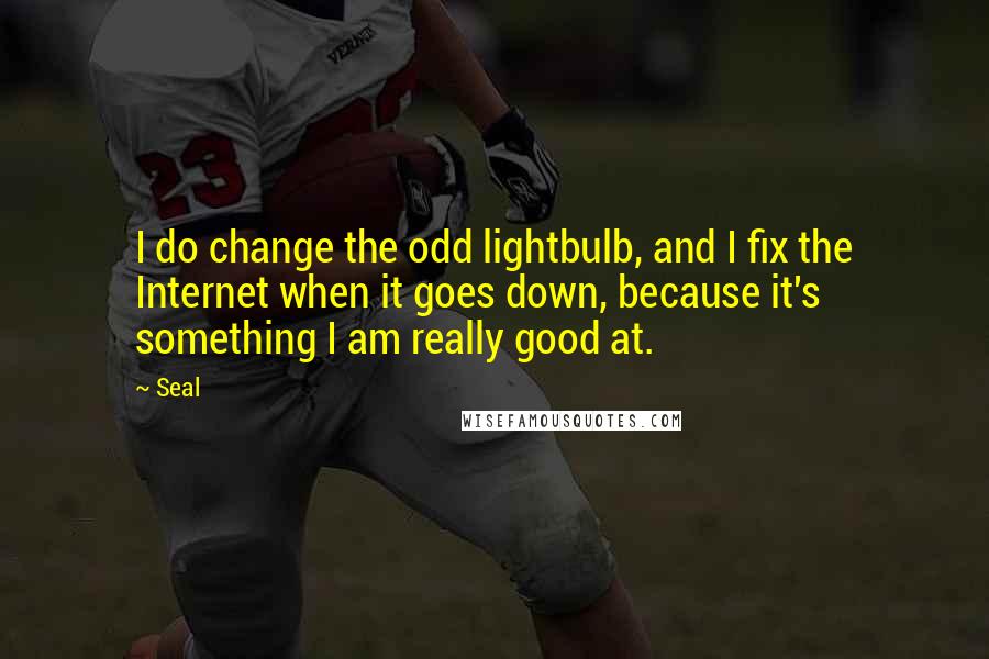 Seal Quotes: I do change the odd lightbulb, and I fix the Internet when it goes down, because it's something I am really good at.