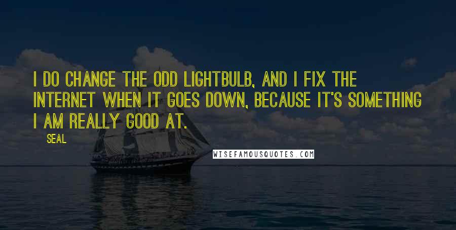 Seal Quotes: I do change the odd lightbulb, and I fix the Internet when it goes down, because it's something I am really good at.