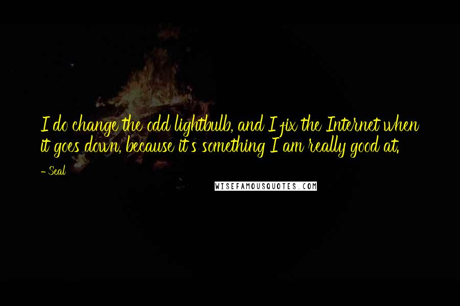 Seal Quotes: I do change the odd lightbulb, and I fix the Internet when it goes down, because it's something I am really good at.