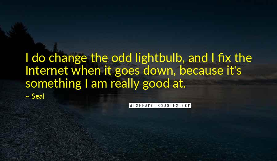 Seal Quotes: I do change the odd lightbulb, and I fix the Internet when it goes down, because it's something I am really good at.