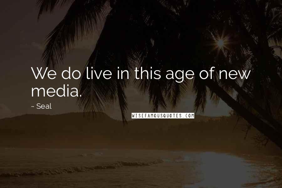 Seal Quotes: We do live in this age of new media.