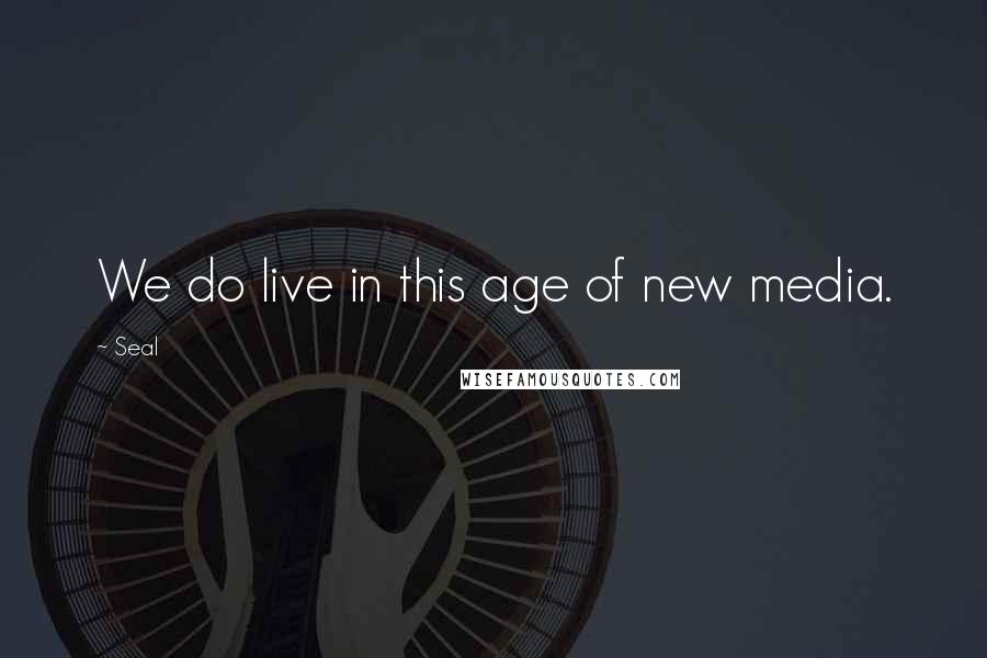 Seal Quotes: We do live in this age of new media.