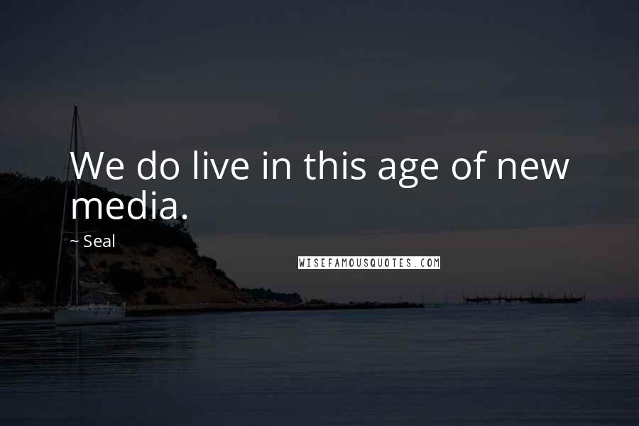 Seal Quotes: We do live in this age of new media.