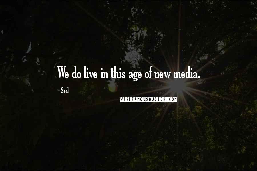 Seal Quotes: We do live in this age of new media.