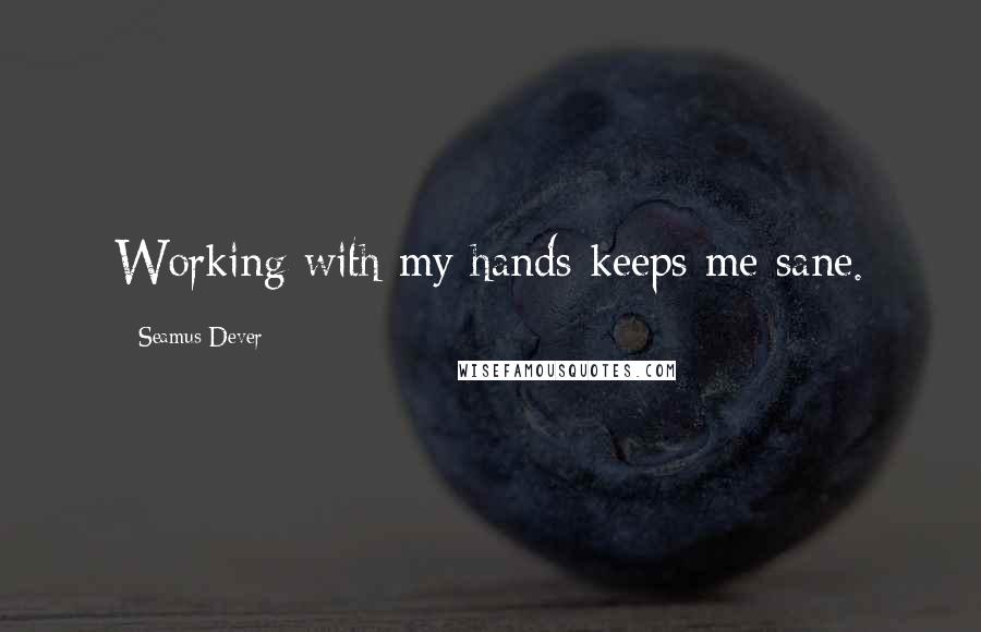 Seamus Dever Quotes: Working with my hands keeps me sane.