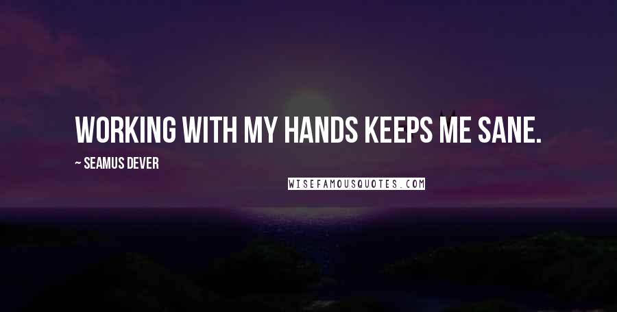 Seamus Dever Quotes: Working with my hands keeps me sane.