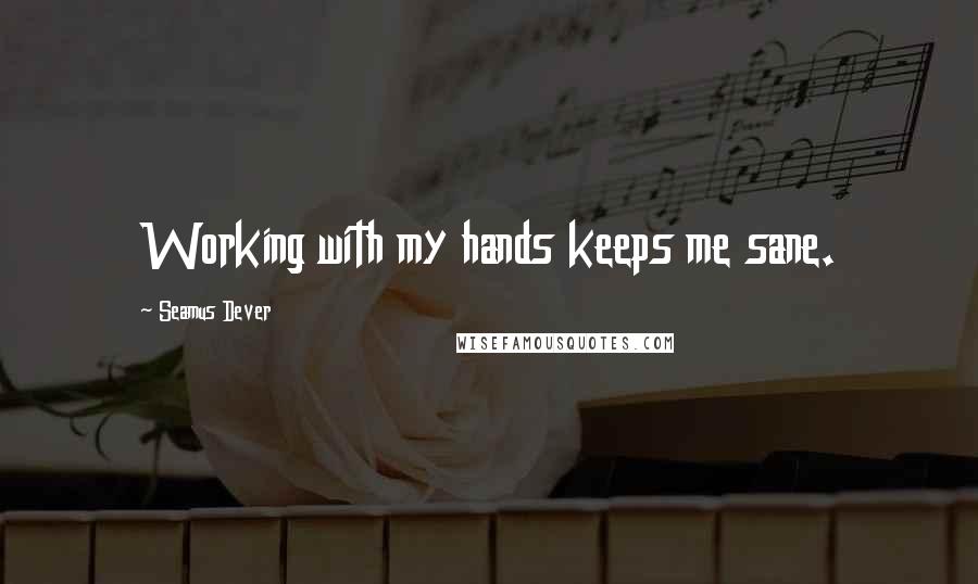 Seamus Dever Quotes: Working with my hands keeps me sane.