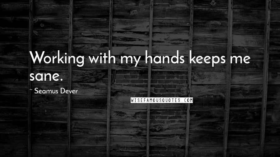 Seamus Dever Quotes: Working with my hands keeps me sane.