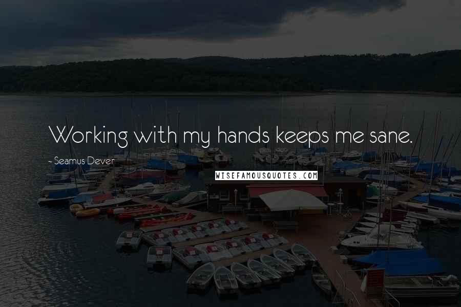 Seamus Dever Quotes: Working with my hands keeps me sane.