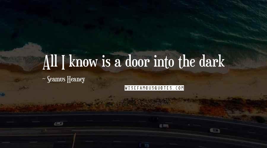 Seamus Heaney Quotes: All I know is a door into the dark