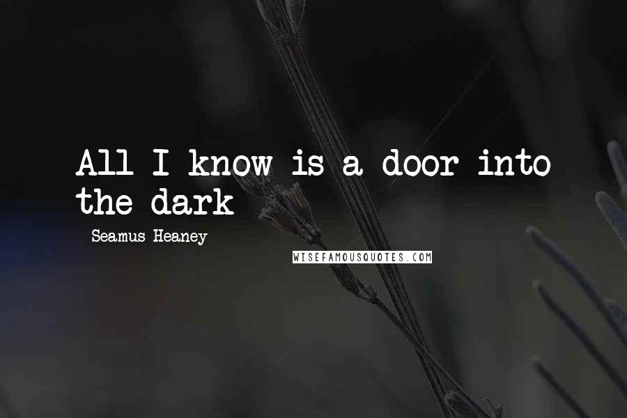 Seamus Heaney Quotes: All I know is a door into the dark