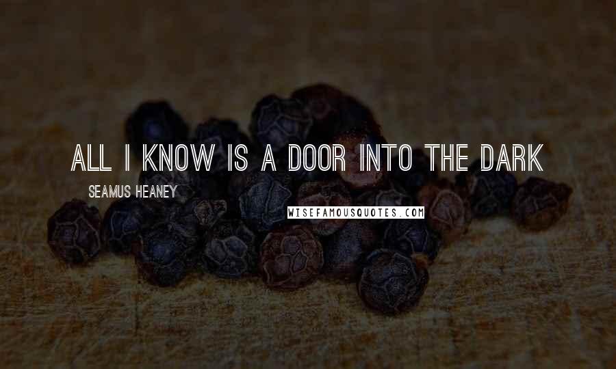 Seamus Heaney Quotes: All I know is a door into the dark