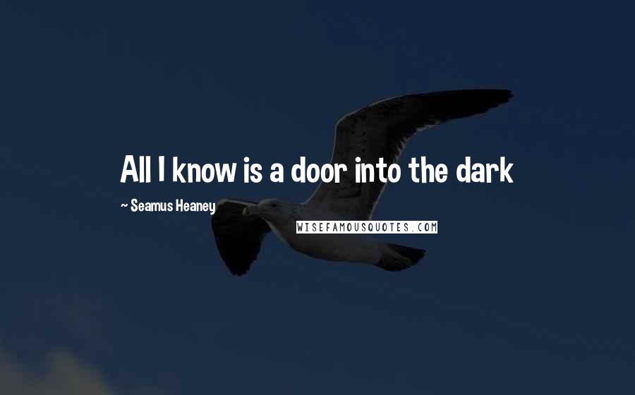 Seamus Heaney Quotes: All I know is a door into the dark