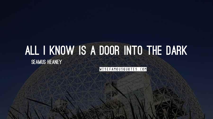 Seamus Heaney Quotes: All I know is a door into the dark
