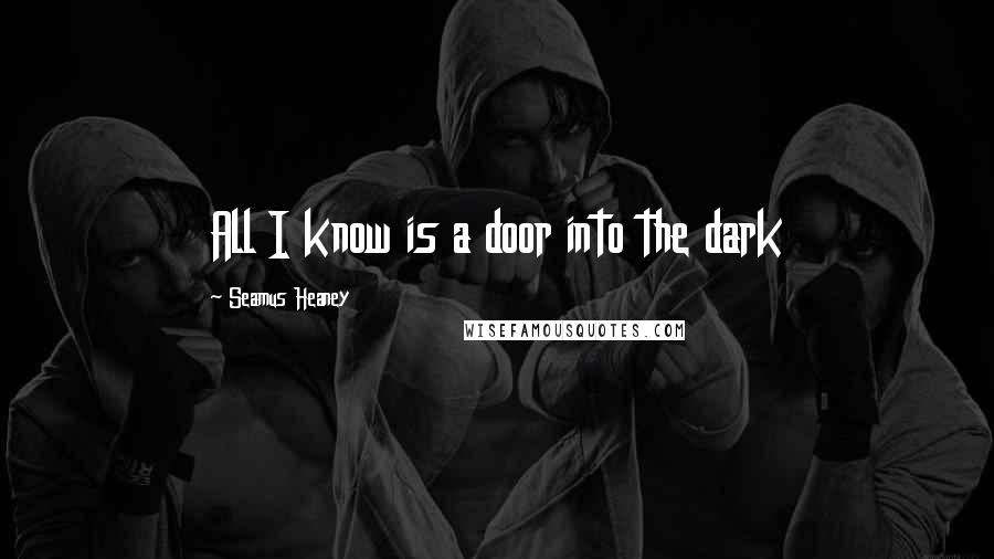 Seamus Heaney Quotes: All I know is a door into the dark